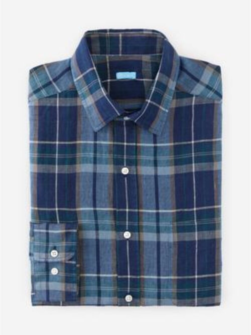 NWT J. McLaughlin Plaid Gramercy Linen Woven Shirt XL